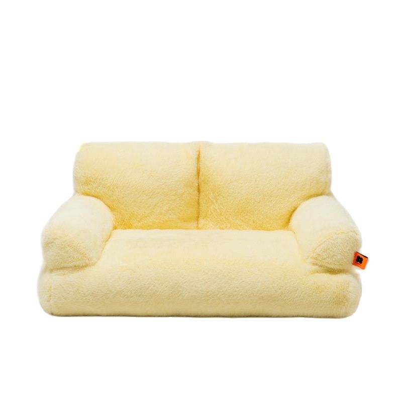 Luxury Fur Winter Pet Cat Nest Sofa Modern Puppy Small Animal Kitten Dog Bed Couch Cushion Bedding Indoor Kennel House Yorkshire