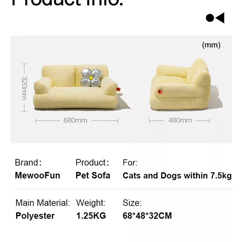 Luxury Fur Winter Pet Cat Nest Sofa Modern Puppy Small Animal Kitten Dog Bed Couch Cushion Bedding Indoor Kennel House Yorkshire
