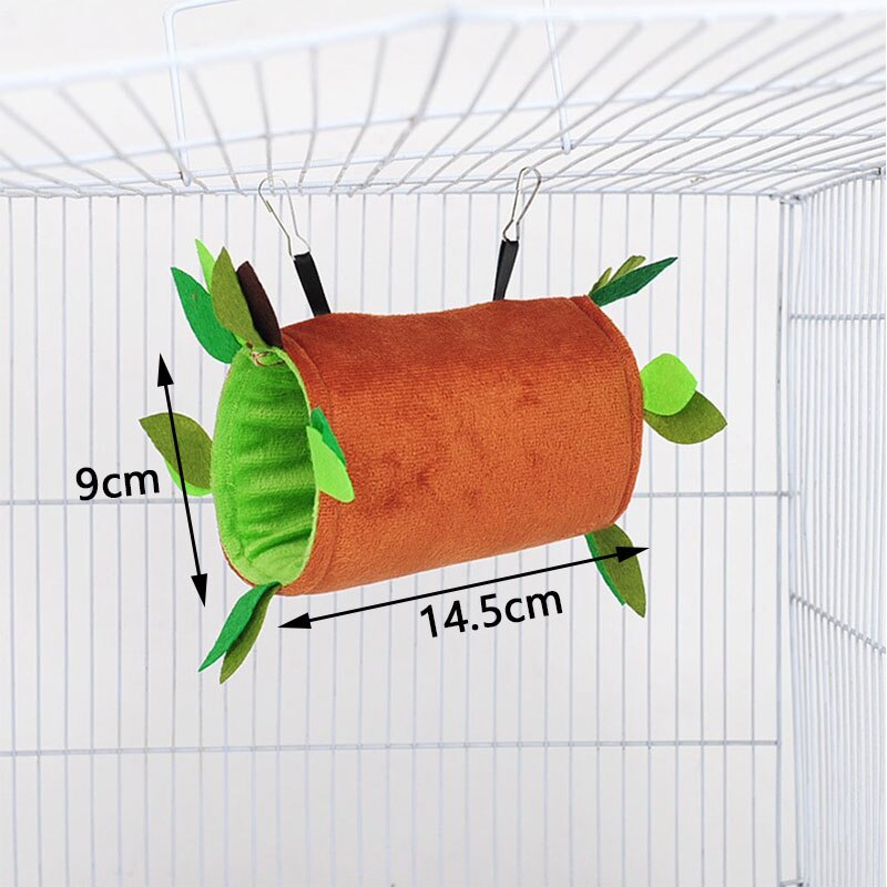 Flannel Pet Hammock Drill Barrel Hamsters Nest Guinea Pigs Small Pet Hanging Bed Comfortable Soft Cage Swing Accessories
