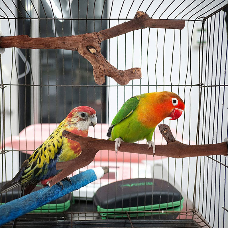 25cm Natural Wood Pet Parrot Raw Wood Fork Tree Grape Branch Stand Rack Toy Bird Branch Stand Perches For Bird Cage Accessories