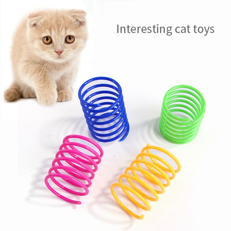 20pcs Creative Cat Spring Toys Colorful Coils for Kittens Spiral Springs Coil Interactive Toy for Dogs Cats Swatting