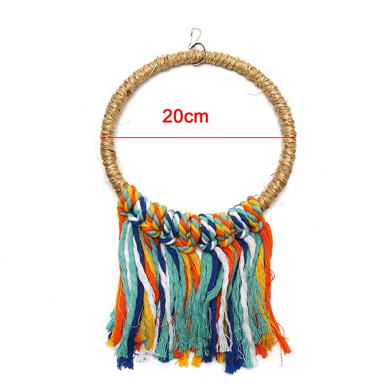 14/20cm Pet Bird Parrot Toy Cotton Rope Circle Colorful Toys Chewing Bite Perch Hanging Cage Swing Stand Climb Toy Bird Supplies