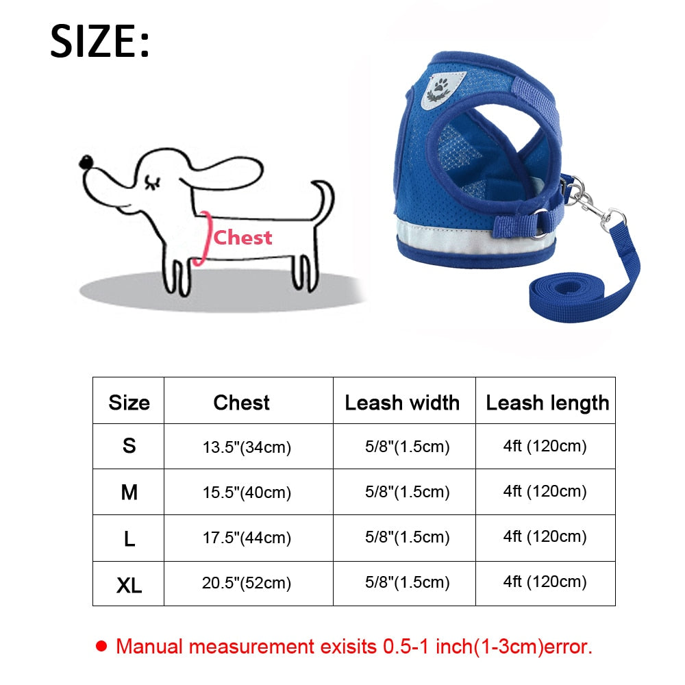 Small Cat Puppy Harness Leash Set Soft Breathable Pet Cat Harness Mesh Cat Vest with Lead for Small Cat Dogs Chihuahua Kitten