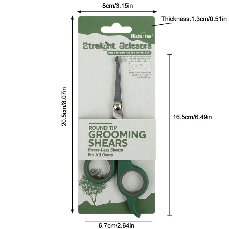 1pc Professional Dogs Hair Scissor Stainless Steel Grooming Scissors Rounded Tip Pets Durable Safety Hair Cutting Tools