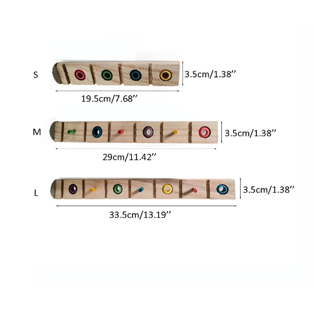 Parrots Wooden Perch Stand Multi-functional Colorful Stand Pole Bird Training Toys With Chewable Bead
