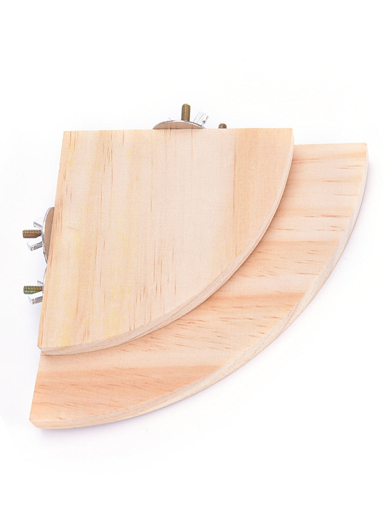 Parrot Bird Wood Perch Stand Platform Rectangle Fan-shaped Shelf Stand Board For Budgie Parakeet Cockatiel Hamster Gerbil Rat