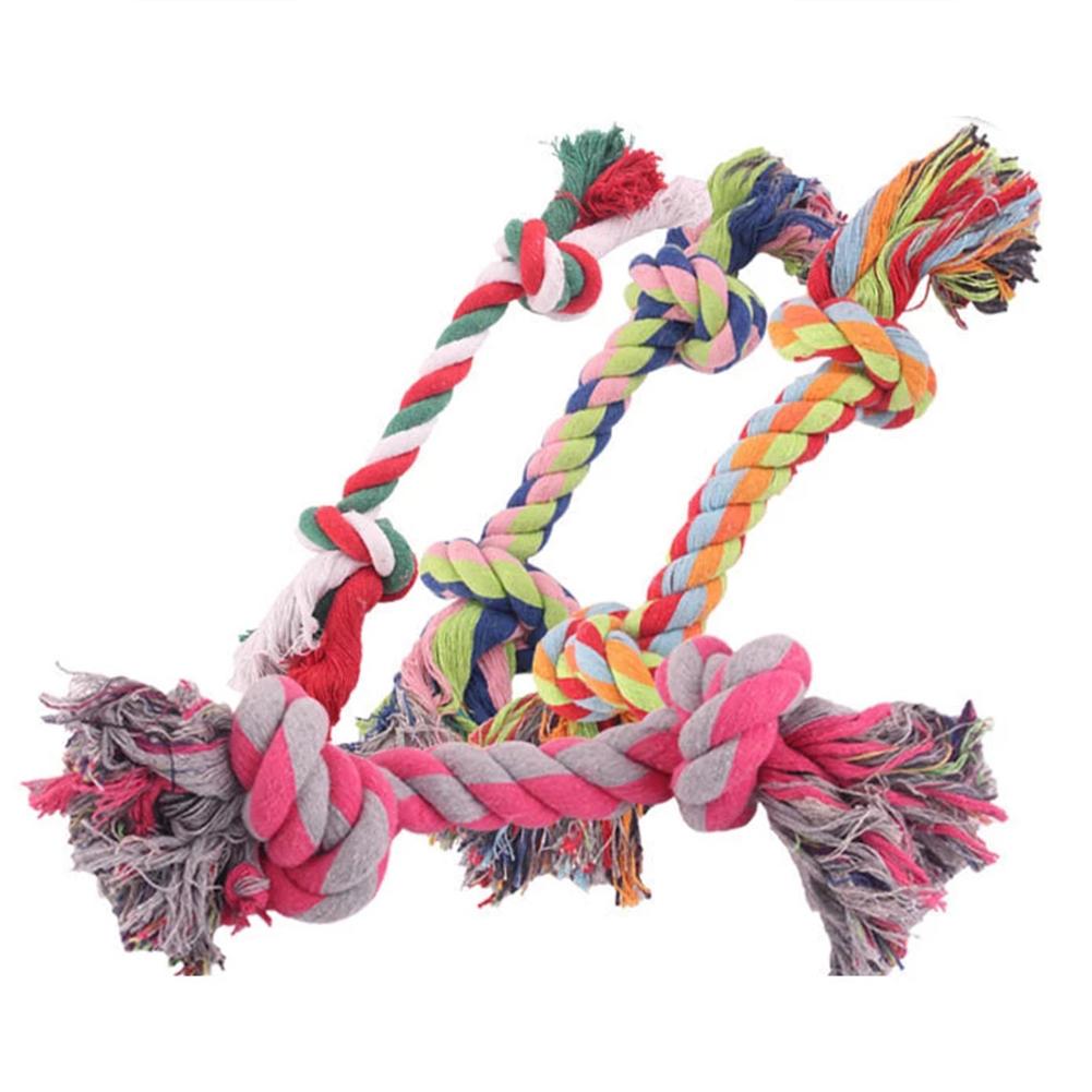 Pet Braided Cotton Rope Bite-resistant Double Knot Dog Chew Toys Tooth Cleaning Molar Toys Pet Supplies