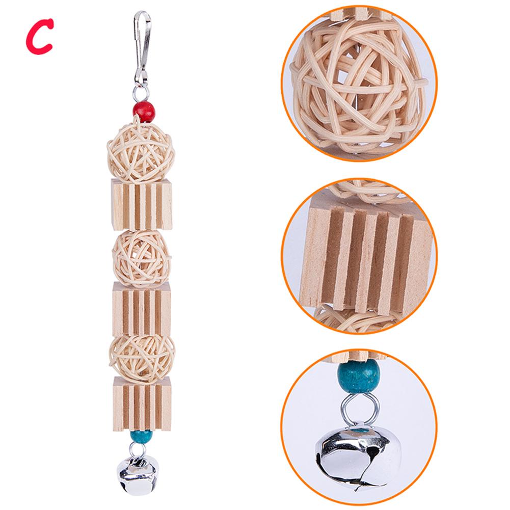 3pcs Parrot Natural Wooden Chewing Bite Toys With Cuttlefish Bone Rattan Ball Corncob Bird Supplies