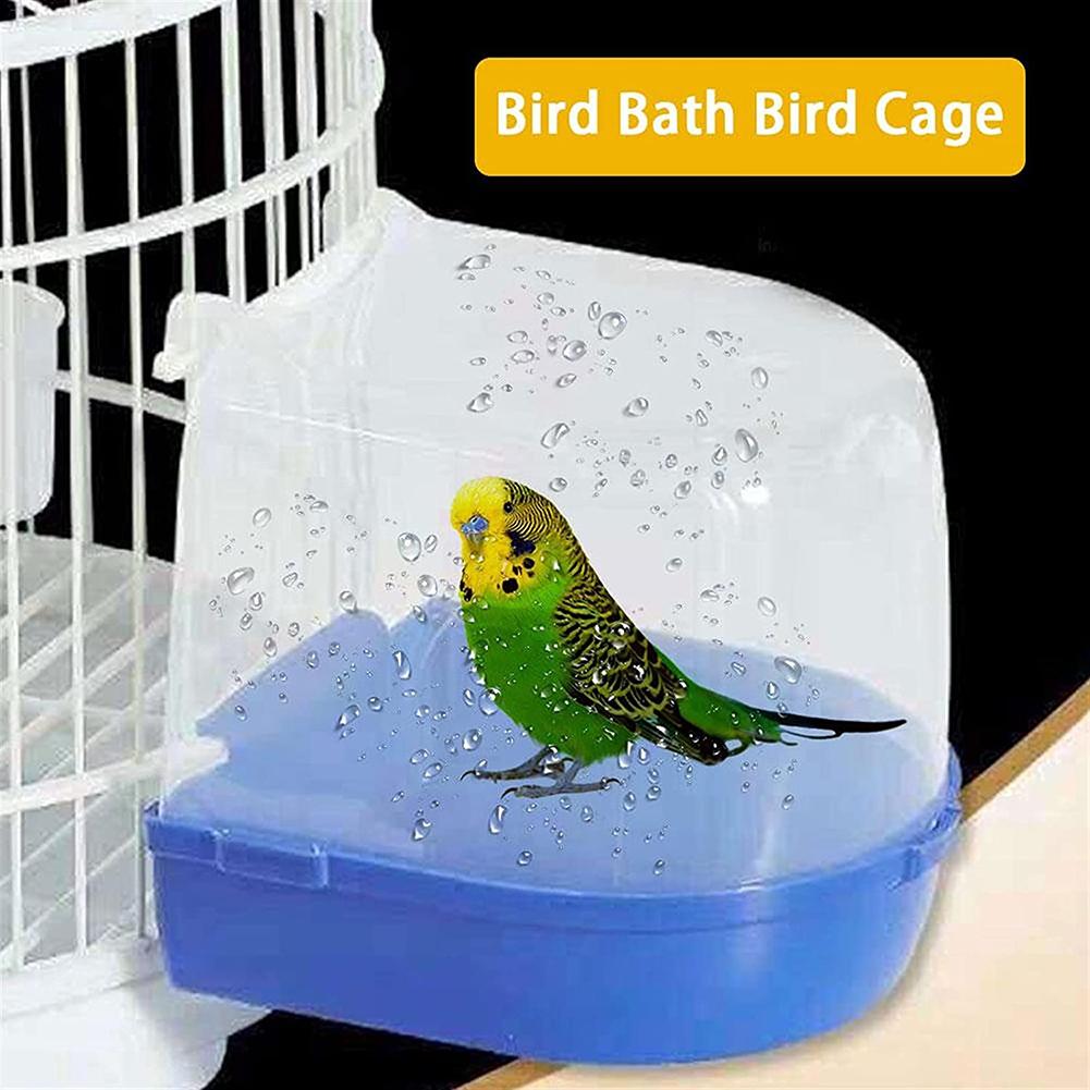 Removable Parrot Bath Box Bathing Basin Outdoor Bird Basin Bath Bird Cage Parrot Supplies for Small Birds Canary Budgerigar