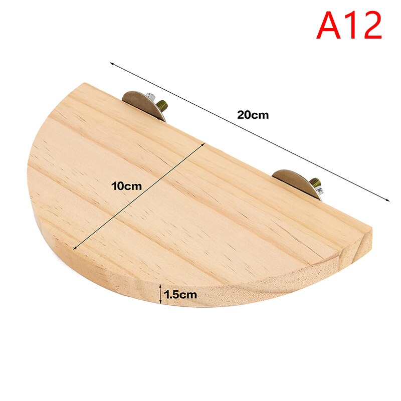 Square Pet Bird Parrot Wood Platform Stand Rack Toy Hamster Branch Perches for Bird Cage Toys 15 Sizes Pet Station Board Round