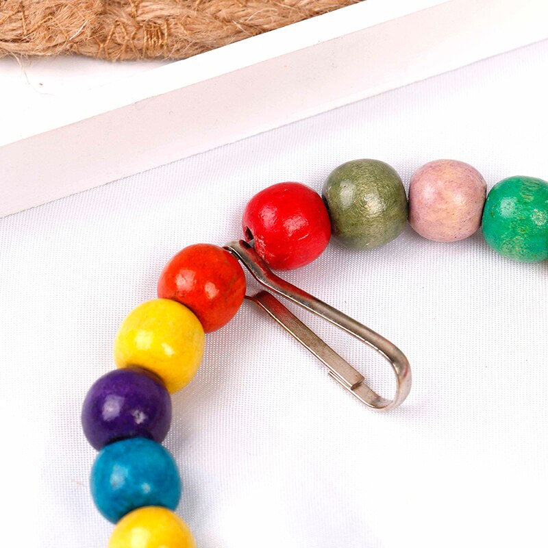 Parrots Toy Pet Bird Swing Toy Colorful Bead Swing With Bells For Cage Parakeet Budgie Cockatiel Budgerigar Bird Accessories