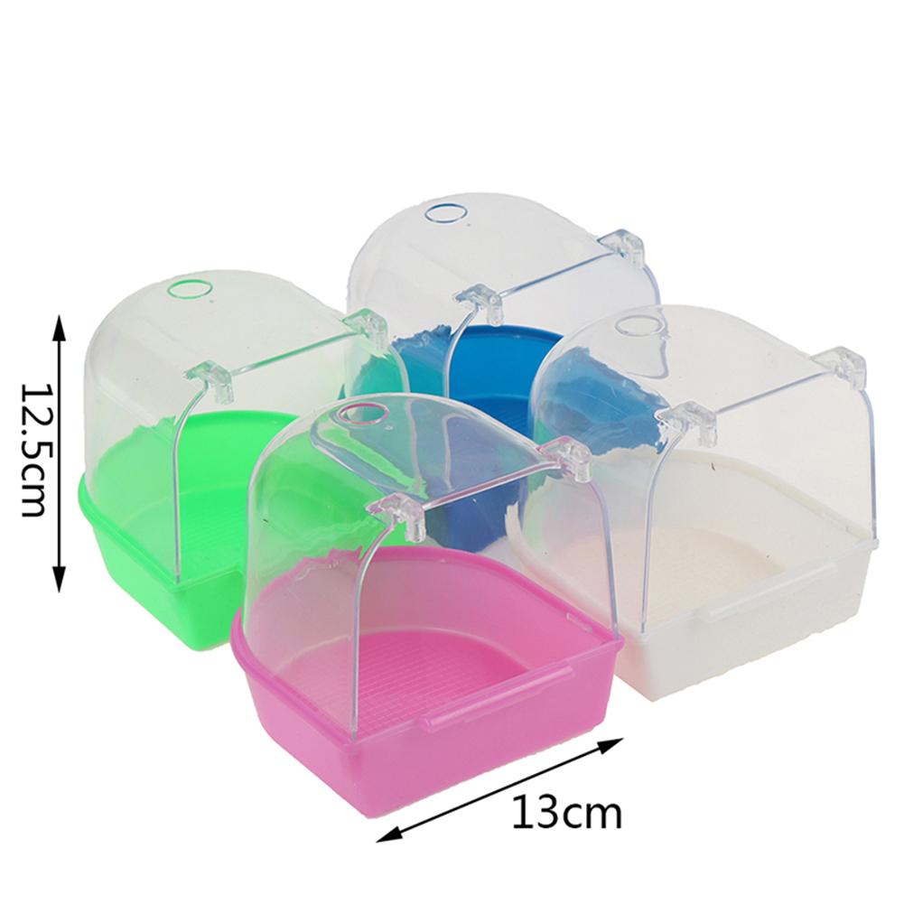 Removable Parrot Bath Box Bathing Basin Outdoor Bird Basin Bath Bird Cage Parrot Supplies for Small Birds Canary Budgerigar