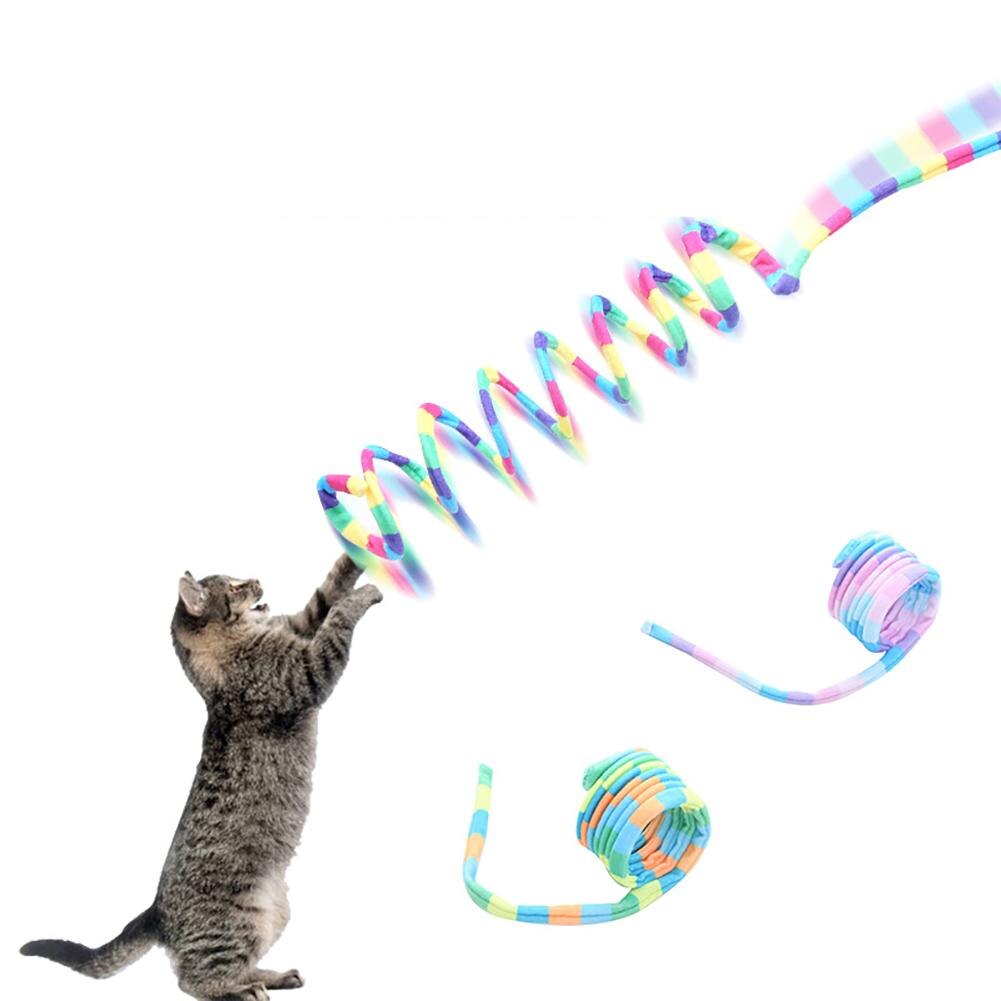 3pcs Plush Cat Teaser Stick Bite-resistant Funny Interactive Spring Toy Ball Playing Wand Pet Supplies