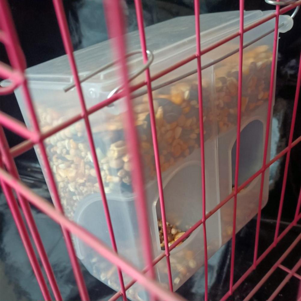 Pigeon Two Hole Hanging Cage Box Automatic Feeder Large Capacity Food Trough Food Storage Case Birds Supplies
