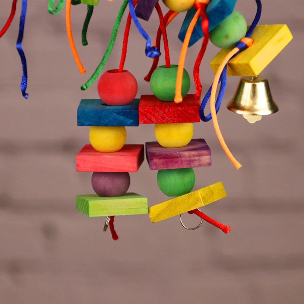 Parrot Colorful Natural Wooden Chew Toys Hanging Swings Toy Climbing Ladder Bird Cage Accessories Pet Supplies