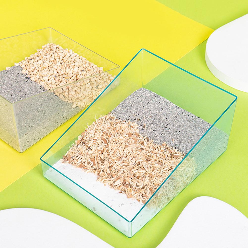 Hamster Clear Acrylic Toilet Tray Sand Bathroom For Hedgehogs Squirrels Chinchillas Golden Bears Guinea Pigs