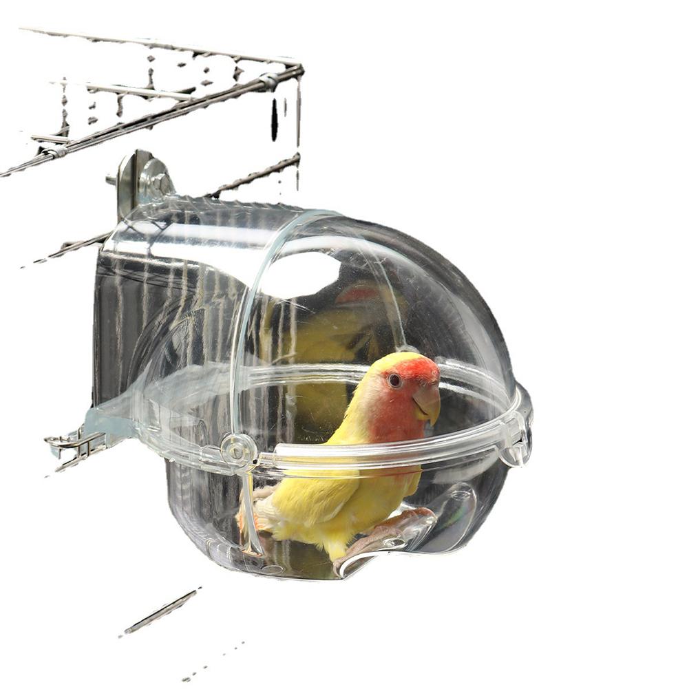 Parrot Bath Tub Bird Shower Box Transparent Bathing Tub External Bath Device Cage Accessories Bird Supplies