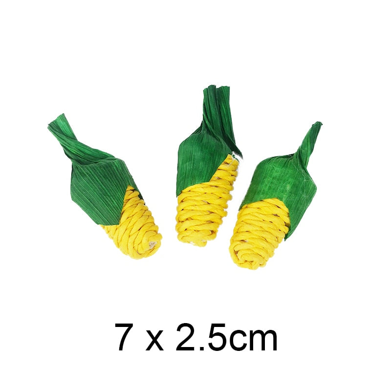 Rabbit Chew Toy Small Animal Chew Treat 100% Natural Material Handmade for Bunny Chinchilla Guinea Pig Hamsters Rat Pet Supplies