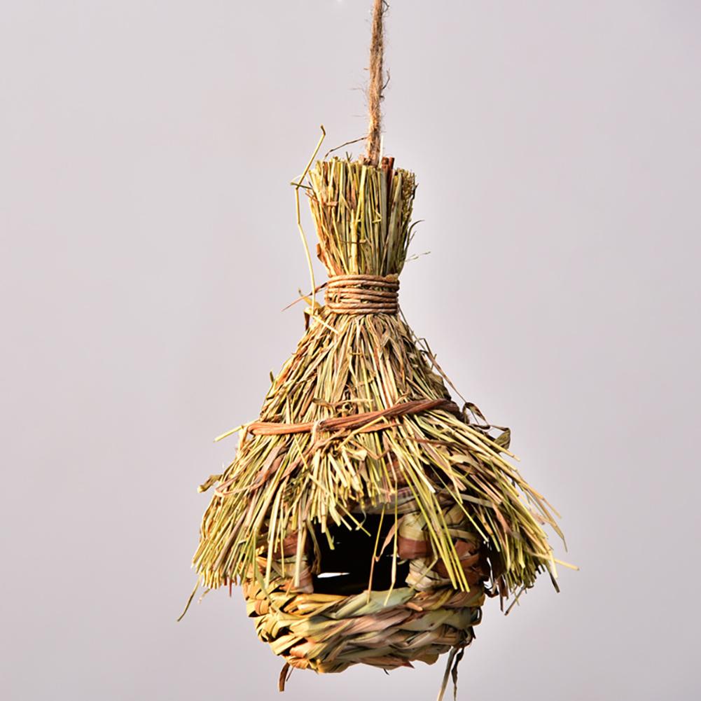 Pet Hanging Birds Nest Outdoor Hand-weaved Decorative Bird House Bird Cage Shelter For Garden Decoration