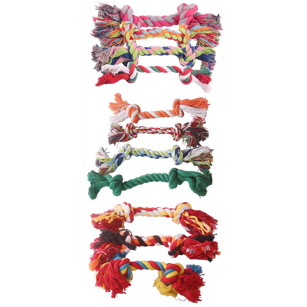 Pet Braided Cotton Rope Bite-resistant Double Knot Dog Chew Toys Tooth Cleaning Molar Toys Pet Supplies
