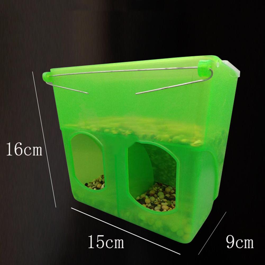 Pigeon Two Hole Hanging Cage Box Automatic Feeder Large Capacity Food Trough Food Storage Case Birds Supplies
