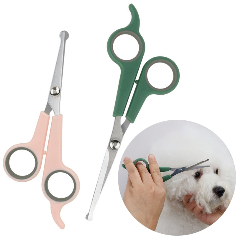 1pc Professional Dogs Hair Scissor Stainless Steel Grooming Scissors Rounded Tip Pets Durable Safety Hair Cutting Tools