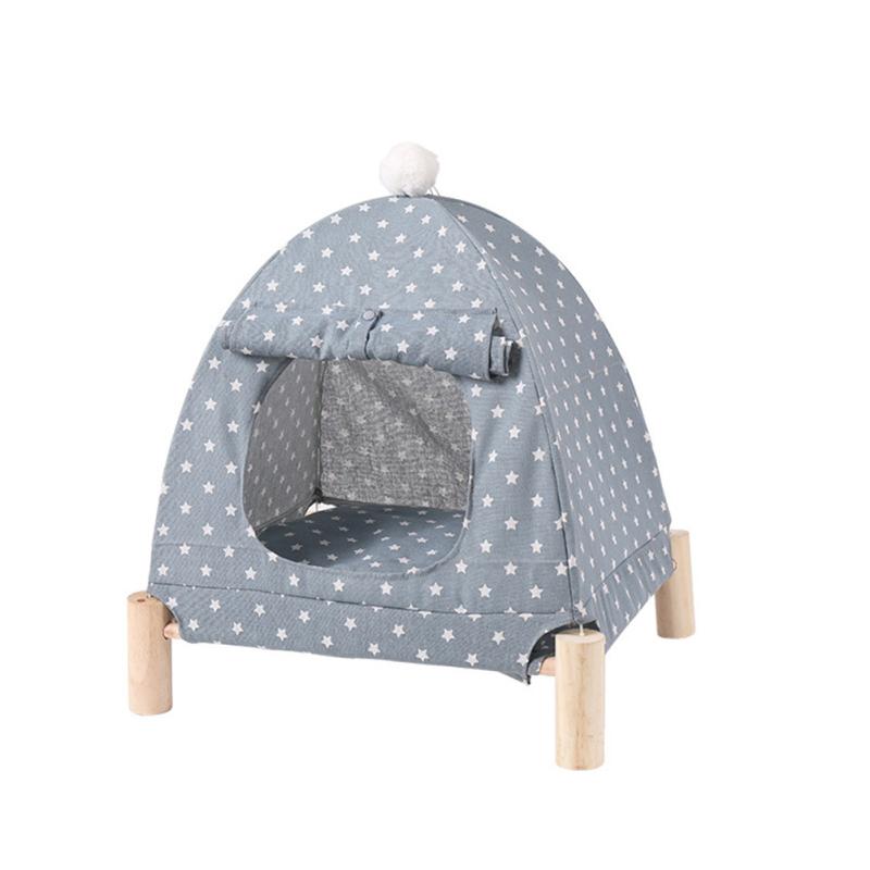 Cat Dog Kennel Pet Camp Bed Small Tent Summer Breathable Removable Washable Cat Mat House Pets Supplies