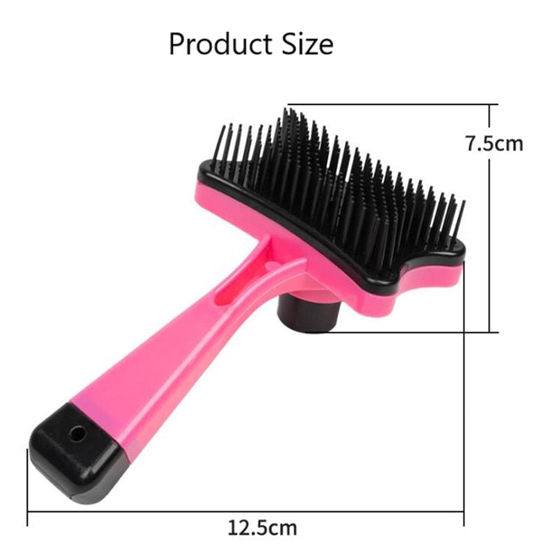 Pet Hair Remover Dog Cat Loose Hair Comb Plastic Shedding Hair Grooming Tool Brush Self Cleaning Massage Brush For Tangled Hair