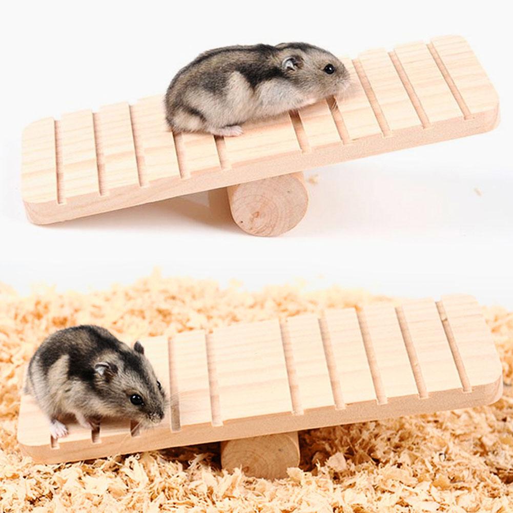 Pet Wooden Seesaw For Exercise Playing Non-slip Sports Toy Pet Supplies For Hamster Golden Bear