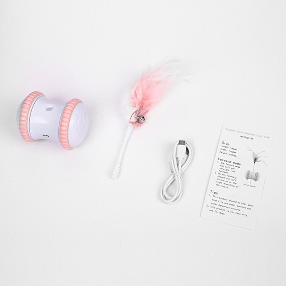 Electric Feather Cat Teaser Stick Smart Cat Self-happy Playing Wand Tumbler Toy Pet Supplies