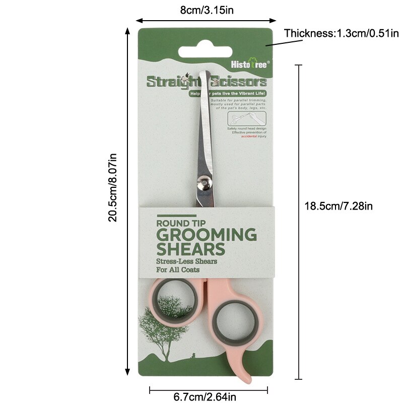 1pc Professional Dogs Hair Scissor Stainless Steel Grooming Scissors Rounded Tip Pets Durable Safety Hair Cutting Tools