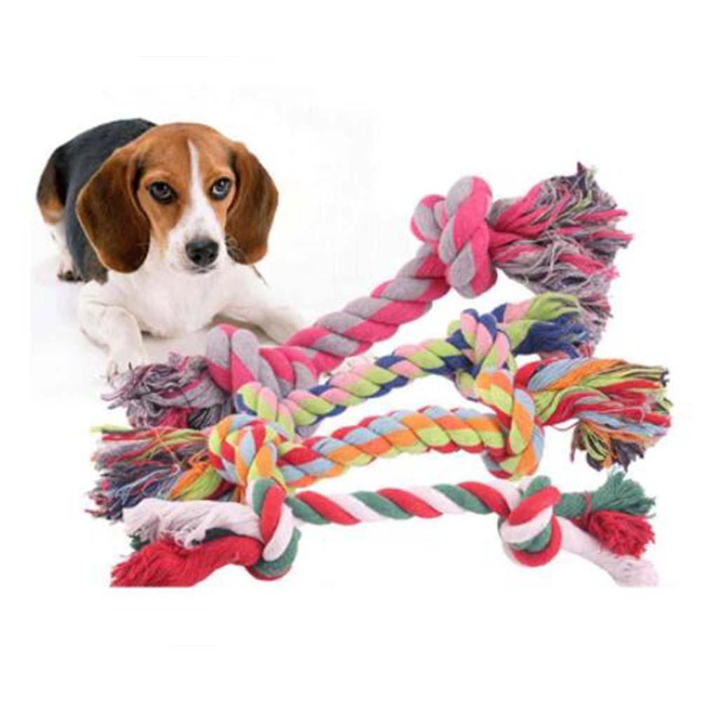 Pet Braided Cotton Rope Bite-resistant Double Knot Dog Chew Toys Tooth Cleaning Molar Toys Pet Supplies