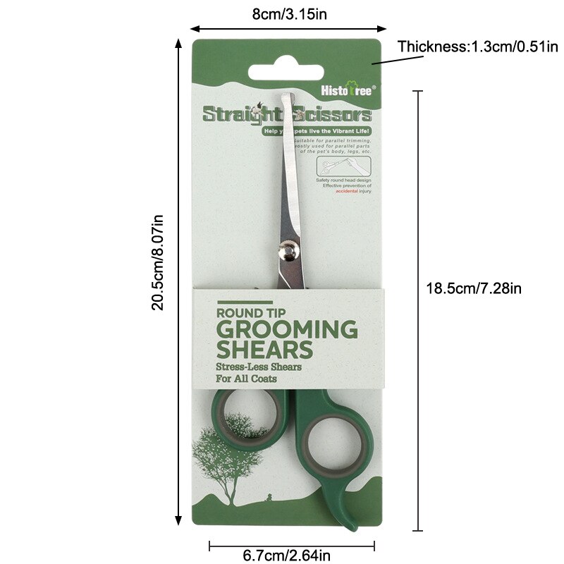 1pc Professional Dogs Hair Scissor Stainless Steel Grooming Scissors Rounded Tip Pets Durable Safety Hair Cutting Tools