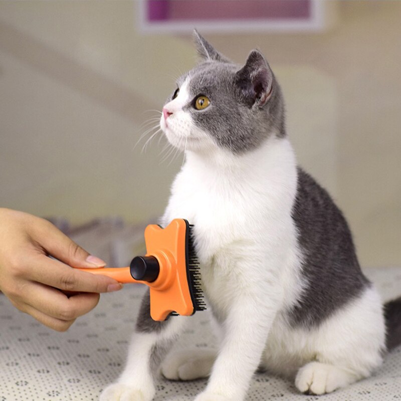 Pet Hair Remover Dog Cat Loose Hair Comb Plastic Shedding Hair Grooming Tool Brush Self Cleaning Massage Brush For Tangled Hair