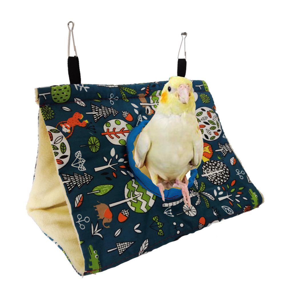 Pet Bird Parrot Triangle Hanging Cave Warm Hammock Sleeping Nest With Hole For Sleeping Hatching