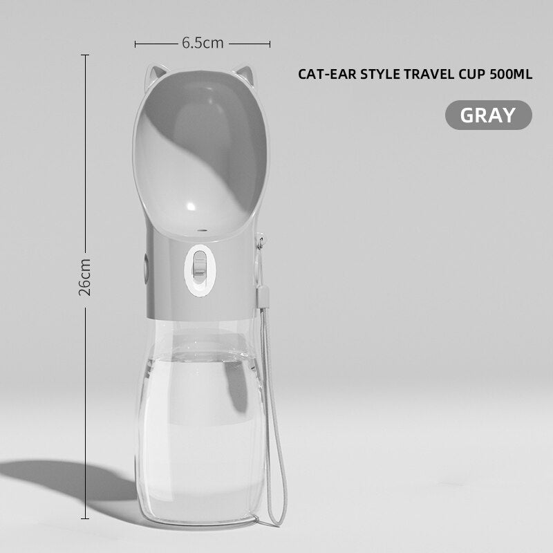 HOOPET Portable Water Dispenser Feeder Dog Bottle Drinker Cat Leak-proof Food Container Pet Travel 2 In 1 Accessories