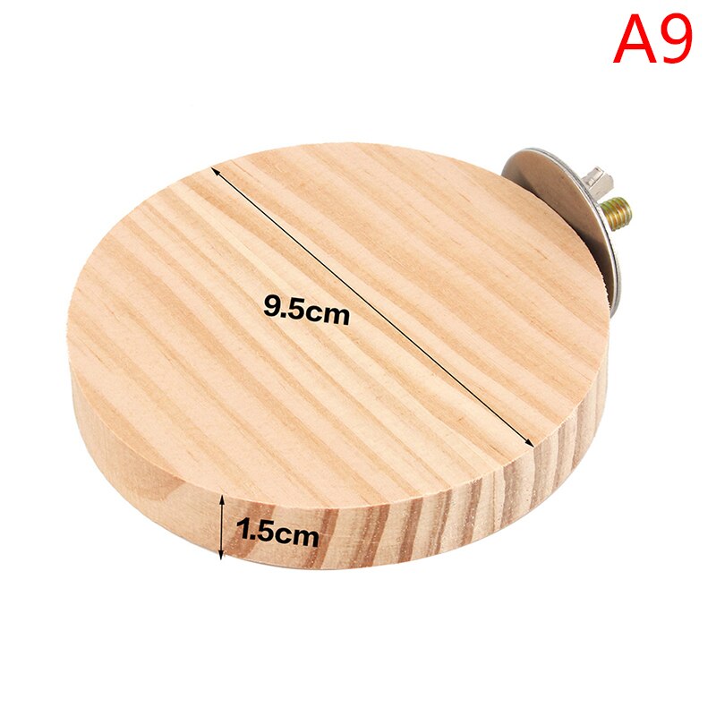 Square Pet Bird Parrot Wood Platform Stand Rack Toy Hamster Branch Perches for Bird Cage Toys 15 Sizes Pet Station Board Round