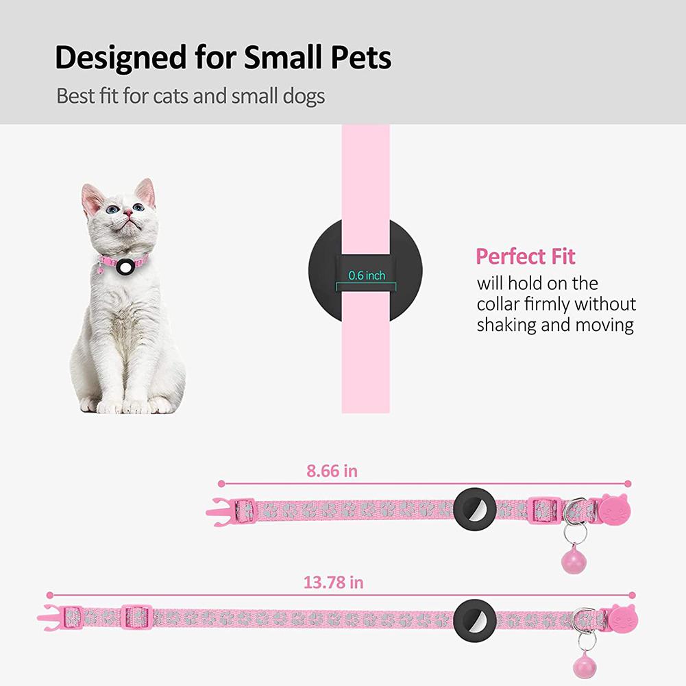 Pet Safety Reflective Collar Adjustable Footprint Print Pet Necklace With Bells