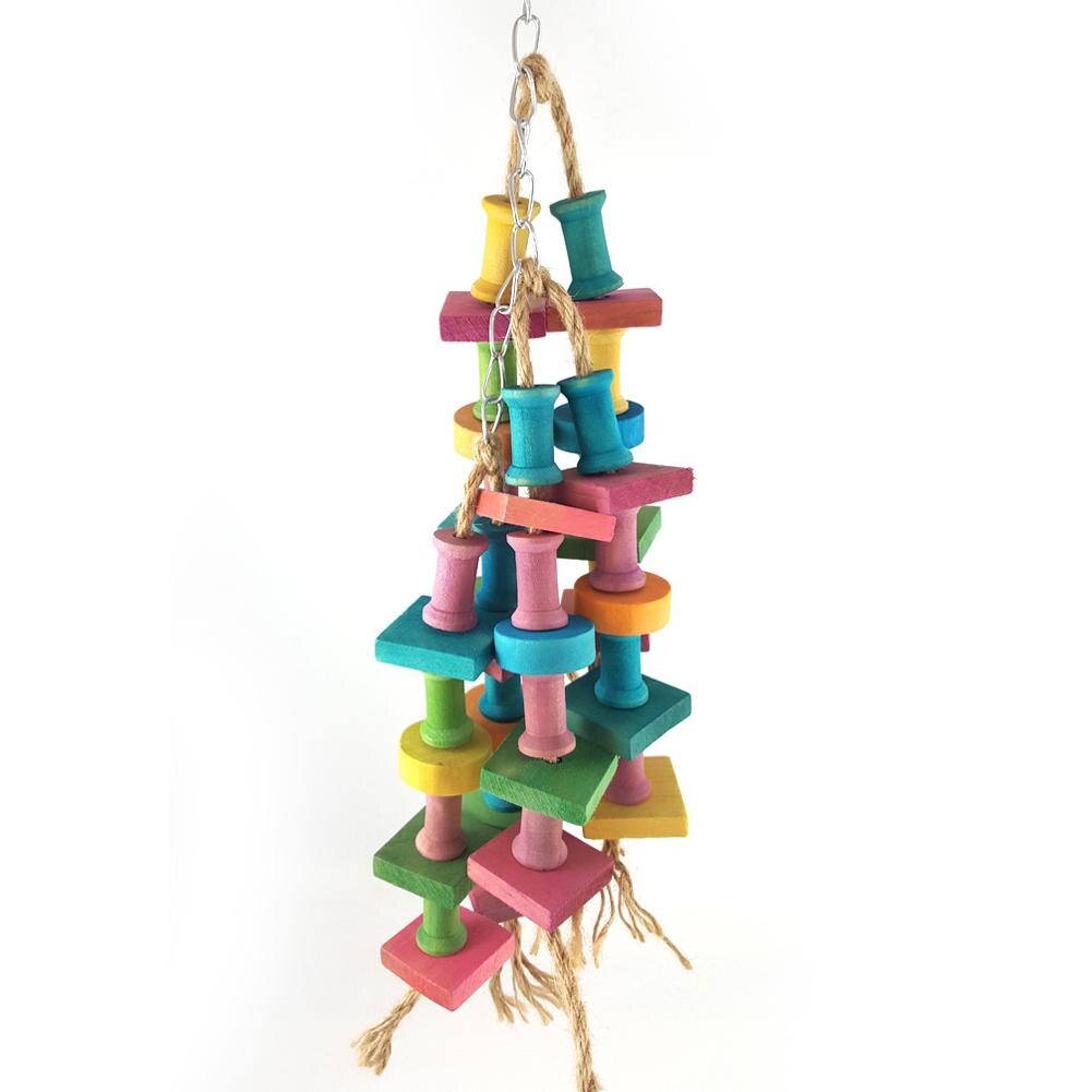 Parrot Wooden Chewing Toys Natural Tearing Toys Birdcage Accessories For Large Medium Small Birds