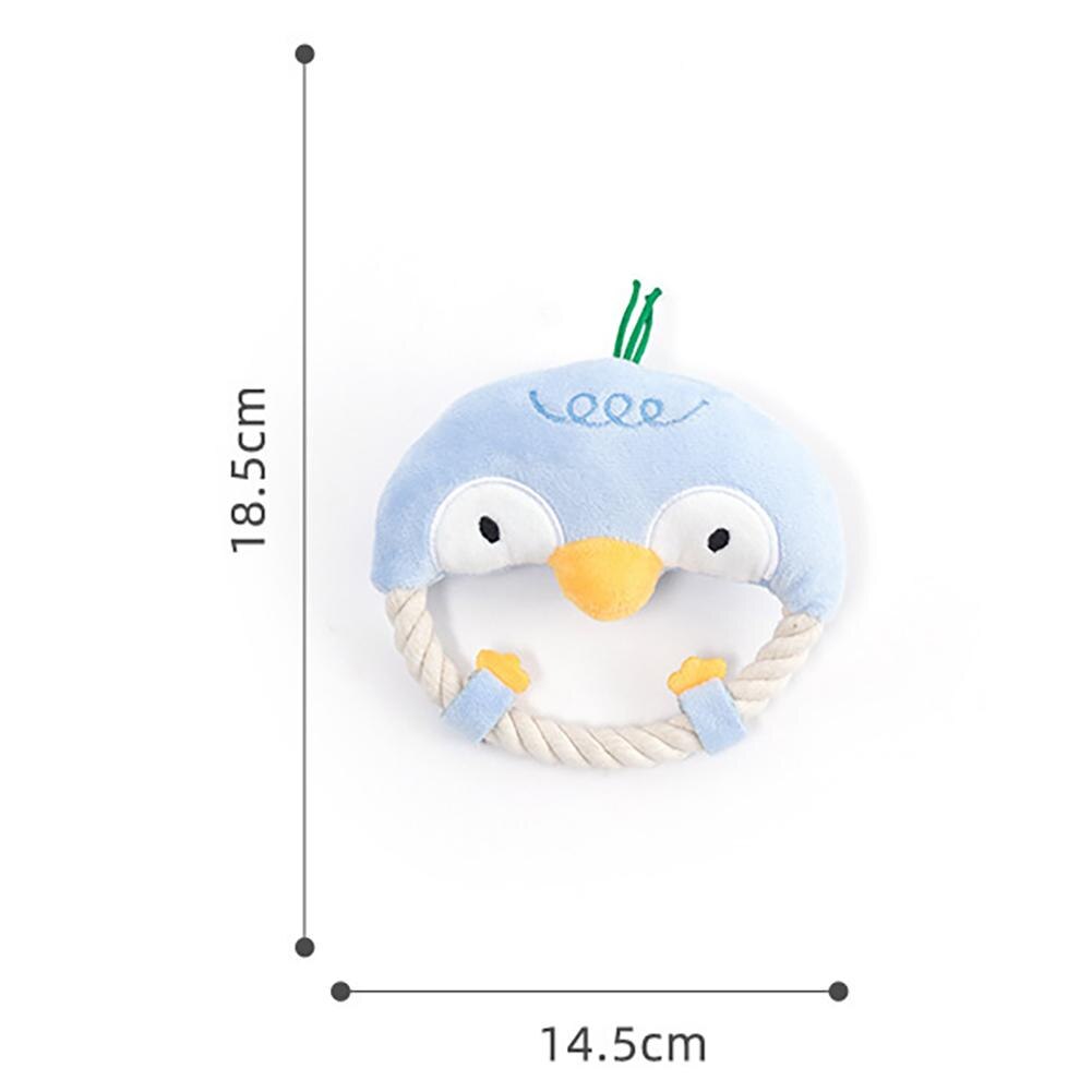 Pet Dog Cartoon Penguin Shape Plush Toy Bite-resistant Cotton Rope Pet Chew Squeak Toys Pet Products