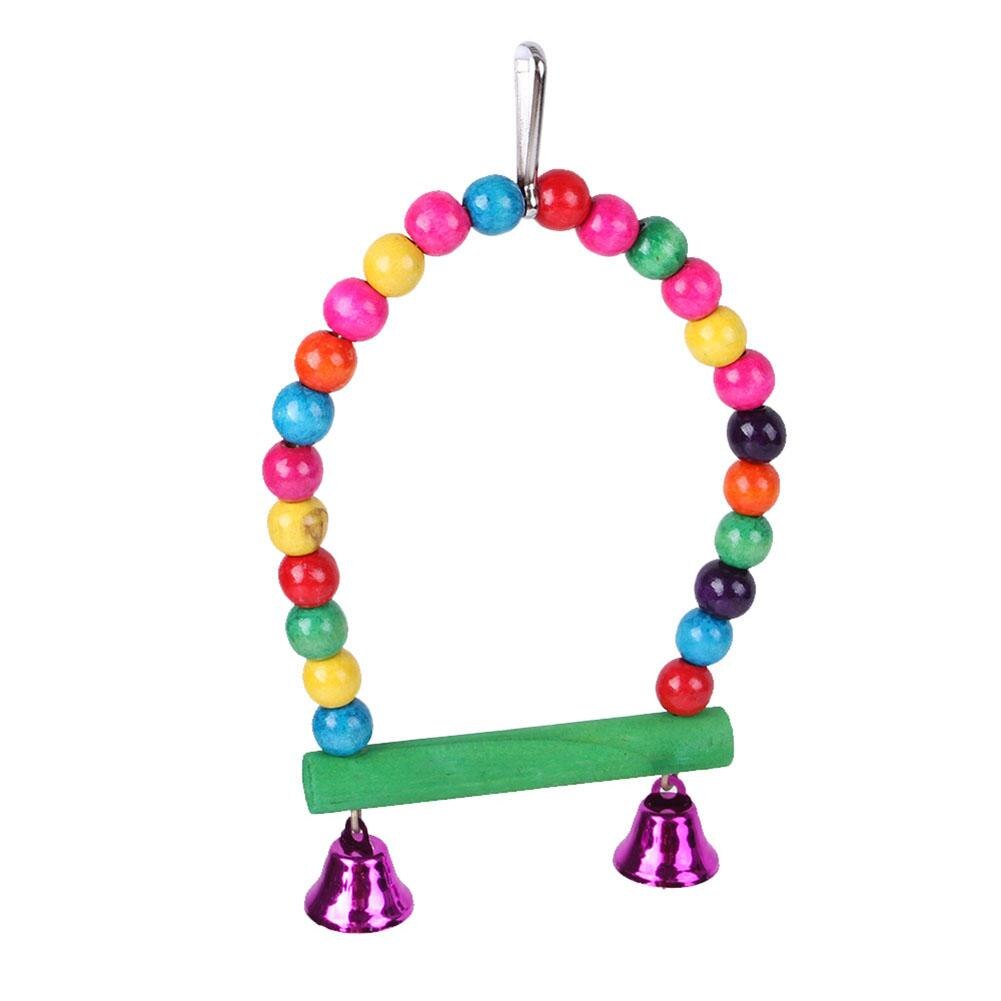 10pcs Pet Bird Wooden Toy Set Parrot Colorful Hanging Wear-resistant Cage Swing Bridge Bird Supplies
