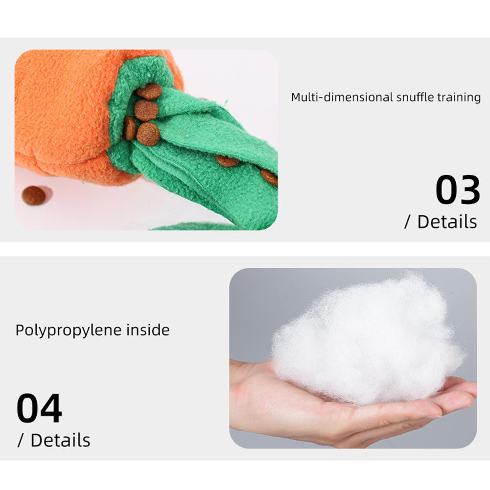 2 In 1 Pet Dog Puzzle Toys Bite-resistant Tear-resistant Carrot Shape Hide Seek Toy For Small Medium Dogs
