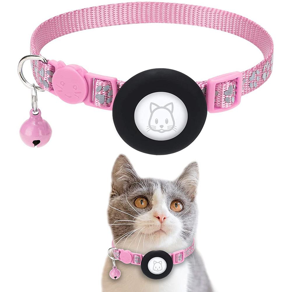 Pet Safety Reflective Collar Adjustable Footprint Print Pet Necklace With Bells
