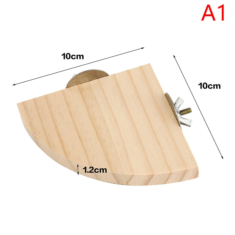 Square Pet Bird Parrot Wood Platform Stand Rack Toy Hamster Branch Perches for Bird Cage Toys 15 Sizes Pet Station Board Round
