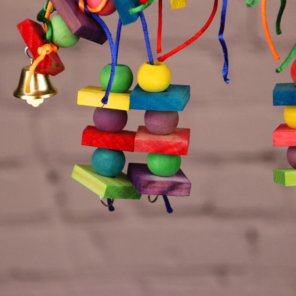 Parrot Colorful Natural Wooden Chew Toys Hanging Swings Toy Climbing Ladder Bird Cage Accessories Pet Supplies