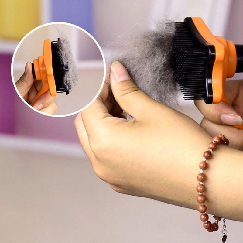 Pet Hair Remover Dog Cat Loose Hair Comb Plastic Shedding Hair Grooming Tool Brush Self Cleaning Massage Brush For Tangled Hair
