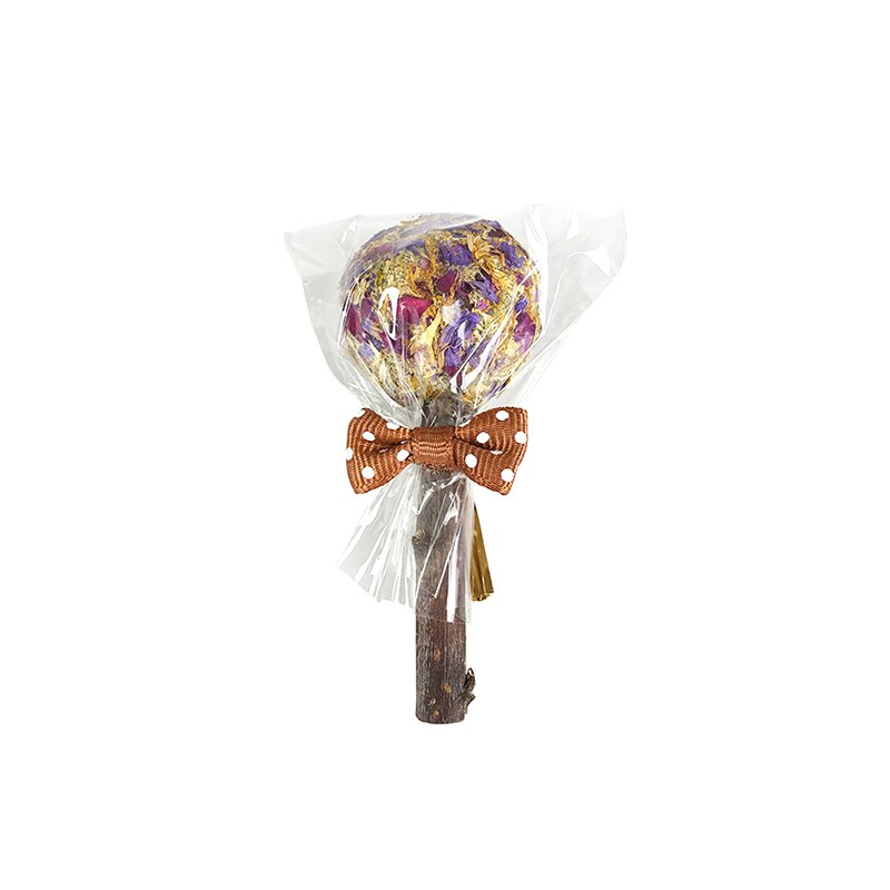 Hamster Natural Flowers Lollipop Timothy Molar Rod Hay Chewing Stick Chew Treat For Rabbits Chinchilla Guinea Pigs Gerbils