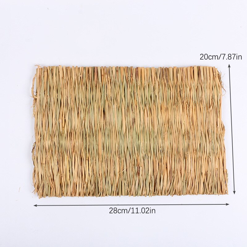 Rabbit Natural Grass Chew Mat Small Animals Hamster Guinea Pig Cage Edible Rabbits Mats for Cages Bird Nests Bunny House Pad
