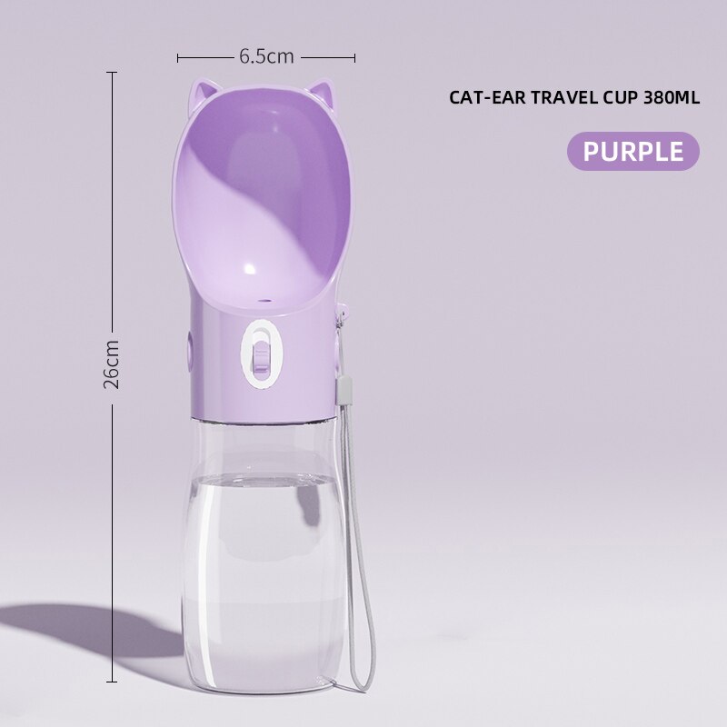 HOOPET Portable Water Dispenser Feeder Dog Bottle Drinker Cat Leak-proof Food Container Pet Travel 2 In 1 Accessories