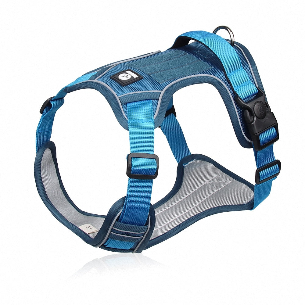 Nylon Reflective Dog Harness Durable Oxford Pet Harness with Handle Adjustable No Pull Pitbull Harness For Medium Large Big Dogs